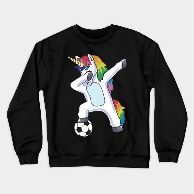 Dabbing Unicorn Soccer Crewneck Sweatshirt by Kink4on